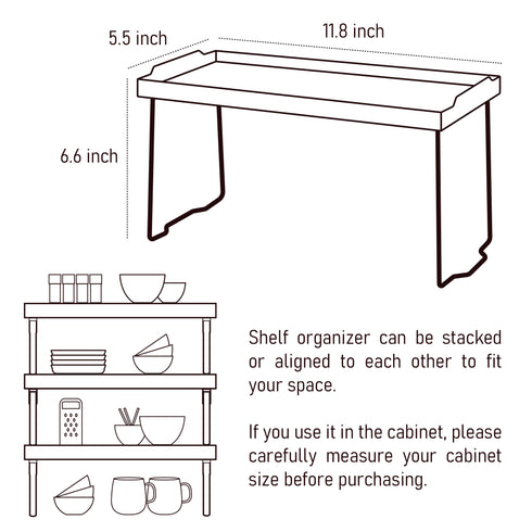 EDNA HOME Cabinet Shelf Organizer, Stacking Cabinet Rack